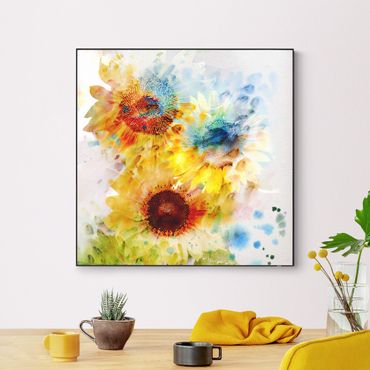 Udskifteligt billede - Watercolour Flowers Sunflowers
