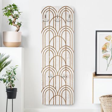 Knagerække træpanel - Art Deco Pattern on Wood