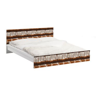 Möbelfolie für IKEA Malm Bett niedrig 180x200cm - Klebefolie Ethno Streifen