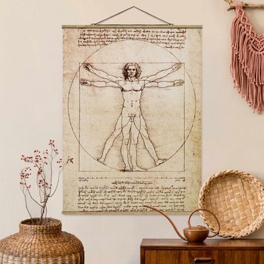 Stoffbild mit Posterleisten - Da Vinci - Hochformat 3:4