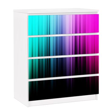 Möbelfolie für IKEA Malm Kommode - selbstklebende Folie Rainbow Display