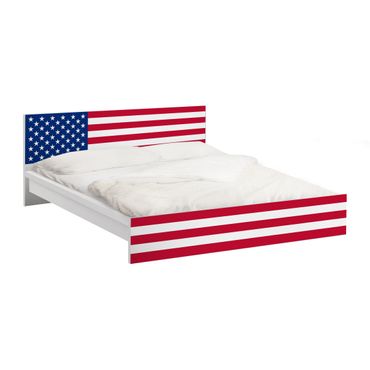 Möbelfolie für IKEA Malm Bett niedrig 180x200cm - Klebefolie Flag of America 1