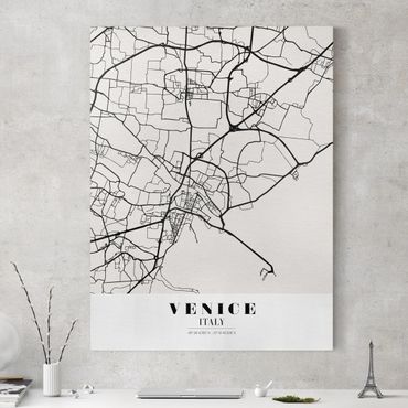 Leinwandbild - Stadtplan Venice - Klassik - Hochformat 4:3