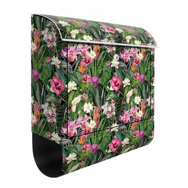 Briefkasten - Bunte tropische Blumen Collage
