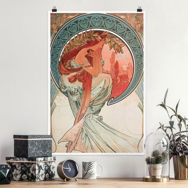 Poster - Alfons Mucha - Vier Künste - Die Poesie - Hochformat 3:2