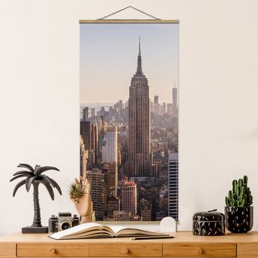 Stoffbild mit Posterleisten - Empire State Building - Hochformat 1:2