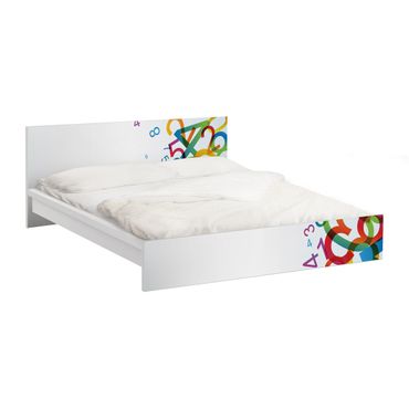 Möbelfolie für IKEA Malm Bett niedrig 180x200cm - Klebefolie Colourful Numbers