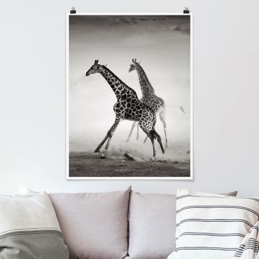 Poster - Giraffenjagd - Hochformat 3:4