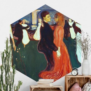 Hexagon Mustertapete selbstklebend - Edvard Munch - Der Tanz des Lebens