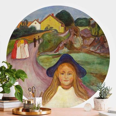 Runde Tapete selbstklebend - Edvard Munch - Weiße Nacht