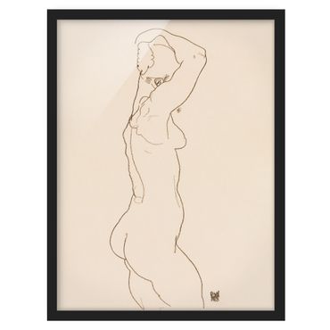 Indrammet plakat - Egon Schiele - Female Nude