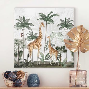 Billede på lærred - Elegance of the giraffes in the jungle