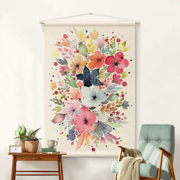 Gobelin - Esther Meinl - Colourful Watercolour Flowers