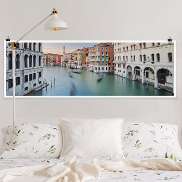 Poster - Canale Grande Blick von der Rialtobrücke Venedig - Panorama Querformat