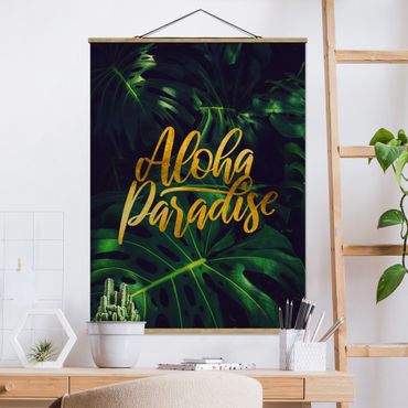 Stoffbild mit Posterleisten - Dschungel - Aloha Paradise - Hochformat 3:4