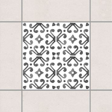 Fliesenaufkleber - Grau Weiß Muster Serie No.7
