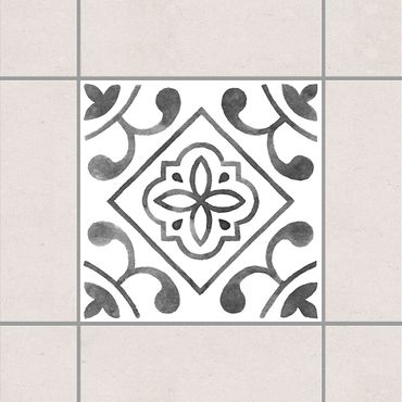 Fliesenaufkleber - Muster Grau Weiß Serie No.2