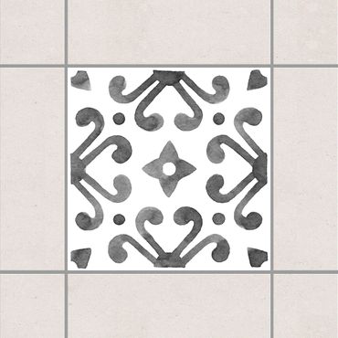 Fliesenaufkleber - Muster Grau Weiß Serie No.7