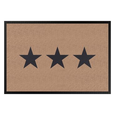 Fußmatte - Drei Sterne khaki dunkelgrau