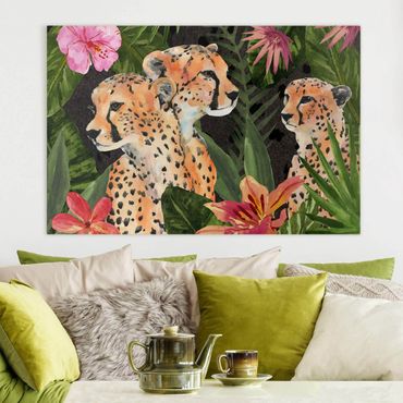Billede på lærred - Three Cheetahs In The Jungle