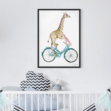 Indrammet plakat - Giraffe on a joy ride II