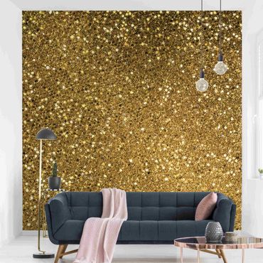 Fototapet - Glitter Confetti In Gold