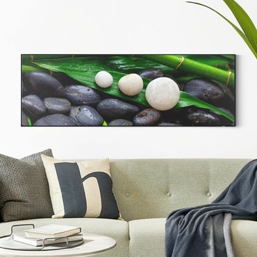Udskifteligt billede - Green Bamboo With Zen Stones