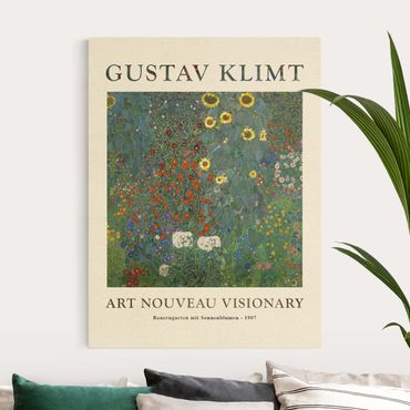 Leinwandbild Natur - Gustav Klimt - Bauerngarten mit Sonnenblumen - Museumsedition - Hochformat 3:4