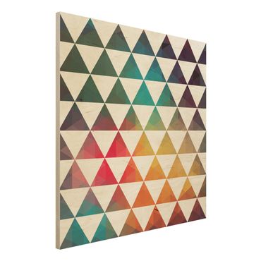 Holzbild - Farbgeometrie - Quadrat 1:1