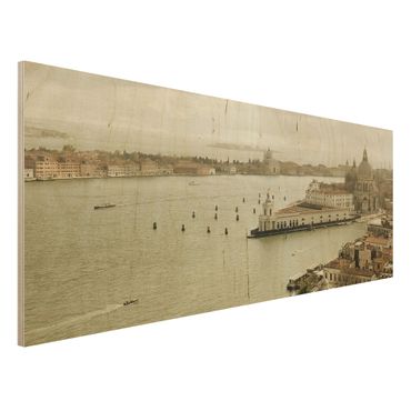 Holz Wandbild - Lagune von Venedig - Panorama Quer