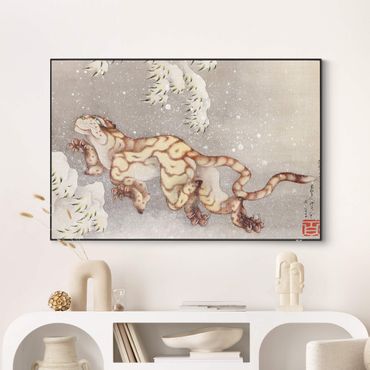 Udskifteligt billede - Katsushika Hokusai - Tiger In Snowstorm