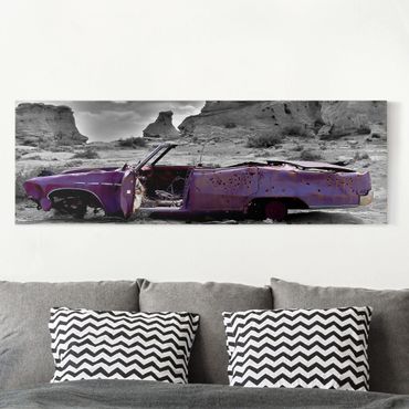 Leinwandbild - Pink Cadillac - Panorama Quer