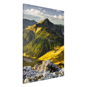 Magnettafel - Berge und Tal der Lechtaler Alpen in Tirol - Memoboard Hochformat