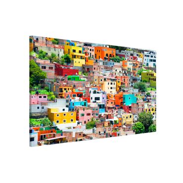 Magnettafel - Farbige Häuserfront Guanajuato - Memoboard Hoch