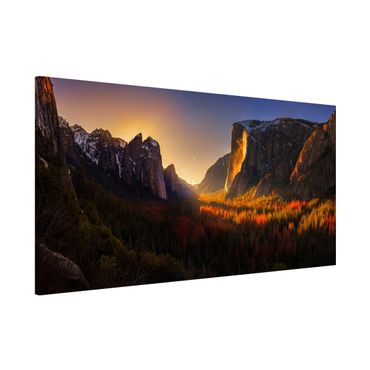 Magnettafel - Sonnenuntergang im Yosemite - Memoboard Panorama Quer
