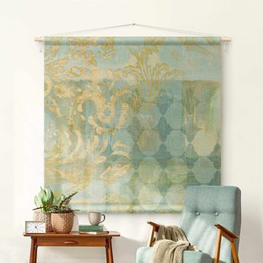 Gobelin - Moroccan Collage In Gold And Turquoise