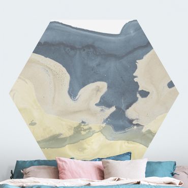 Hexagon Mustertapete selbstklebend - Ozean und Wüste II