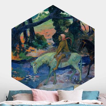 Hexagon Mustertapete selbstklebend - Paul Gauguin - Die Flucht