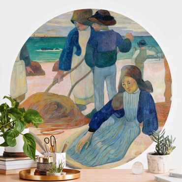 Runde Tapete selbstklebend - Paul Gauguin - Tangsammlerinnen