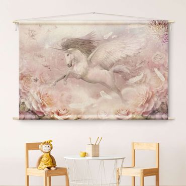 Gobelin - Pegasus Unicorn With Roses