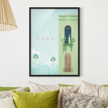 Bild mit Rahmen - Reiseposter - Cuba - Hochformat