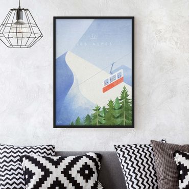 Bild mit Rahmen - Reiseposter - Les Alpes - Hochformat