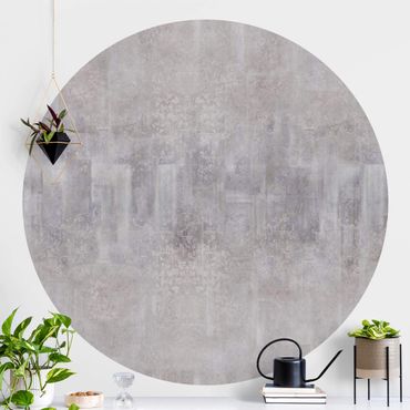 Rundt tapet - Rustic Concrete Pattern Grey