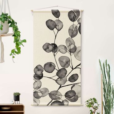 Gobelin - Black And White Eucalyptus Twig Watercolour