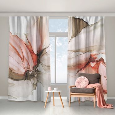 Gardiner - Silk Fabric In Grey And Light Pink