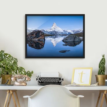 Bild mit Rahmen - Stellisee vor dem Matterhorn - Querformat