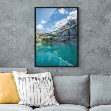 Bild mit Rahmen - Traumhafter Bergsee - Hochformat