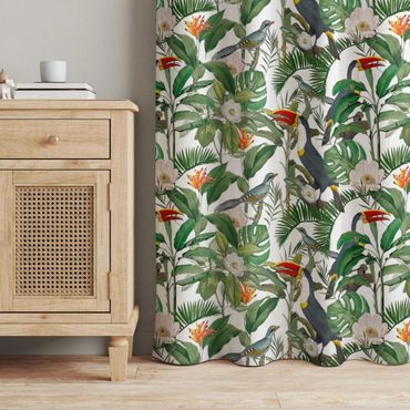 Gardiner - Tropical Toucan With Monstera And Palm Leaves