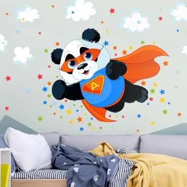 Wandtattoo mit Wunschtext - Super Panda