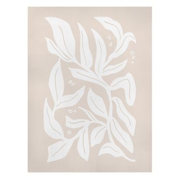 Billede på lærred - White branch on beige background